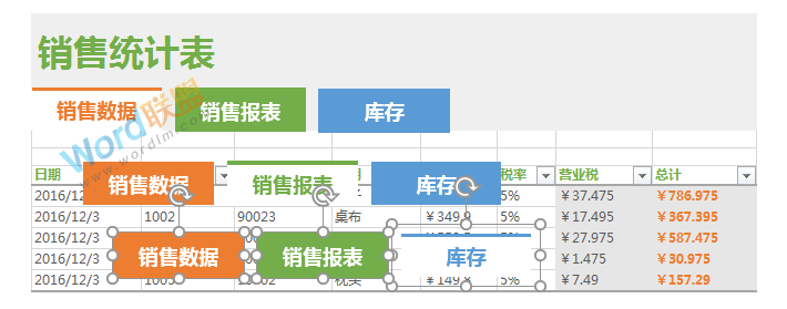 非常有创意的 | Excel制作漂亮的切换式销售统计表