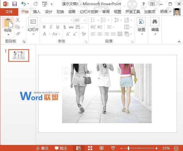 PowerPoint2013图片处理技巧：利用颜色对比来突出显示